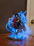 Giyu Tomioka Water Dragon Mist Diffuser Figure – lit with mist in a daylight room | Demon Slayer