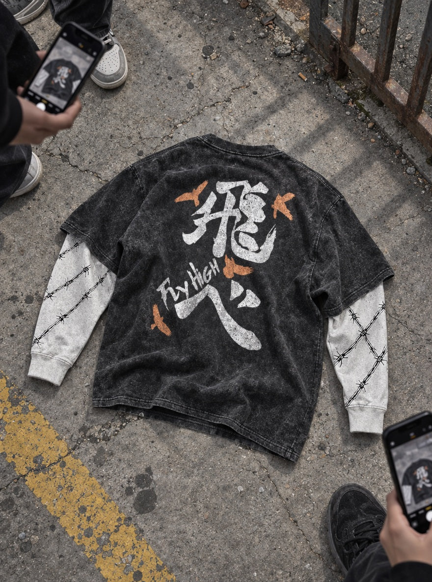 Fly High Brush – Double Sleeves – flat-lay | Haikyuu