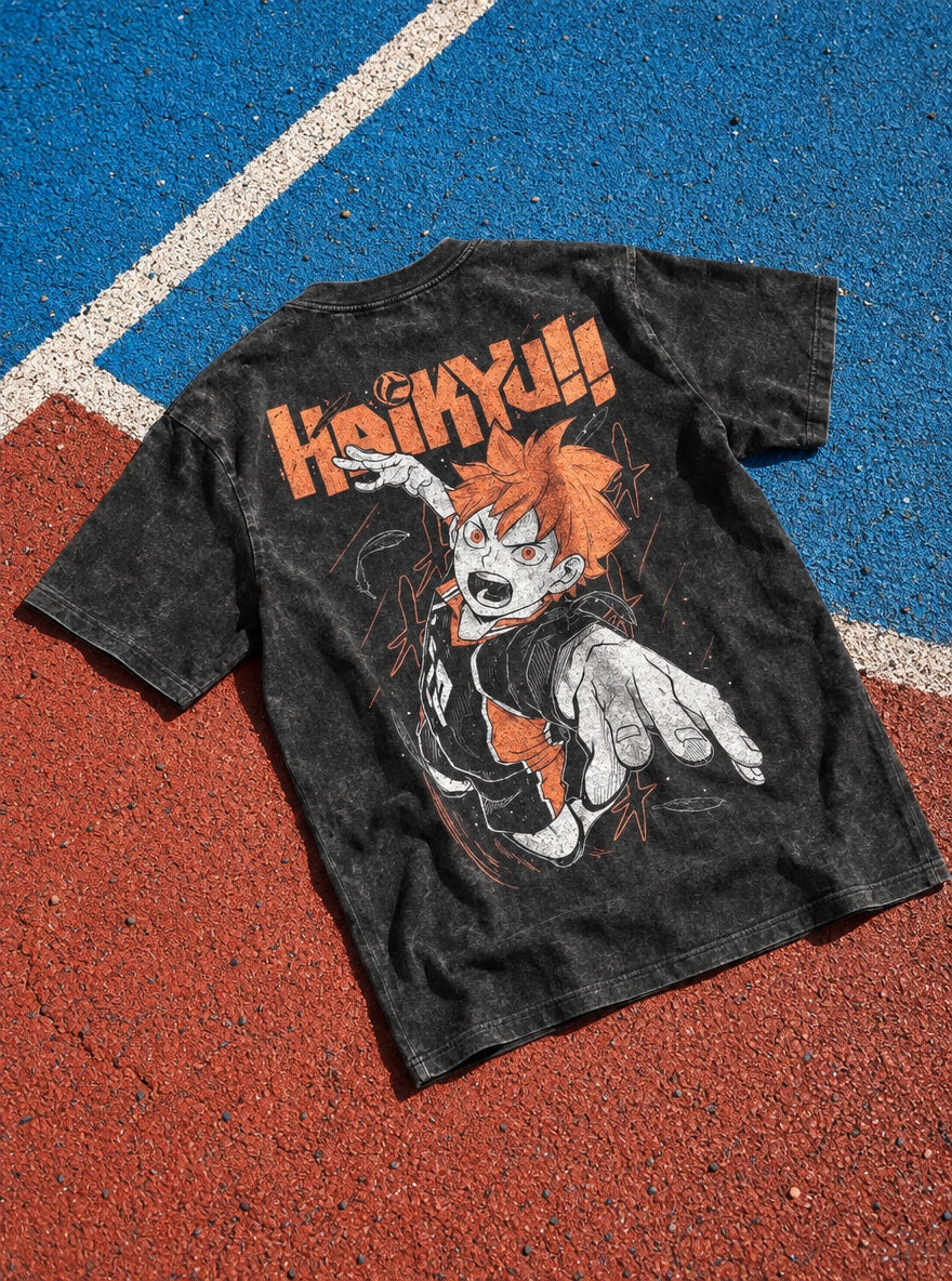 Hinata Charge – T-Shirt – flat-lay | Haikyuu