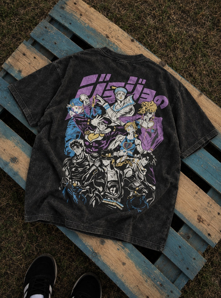 Joestar Generations – T-Shirt – flat-lay | JoJo
