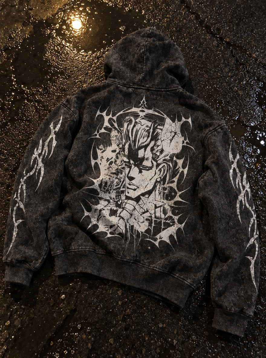 Dio Glare – Hoodie – flat-lay | JoJo