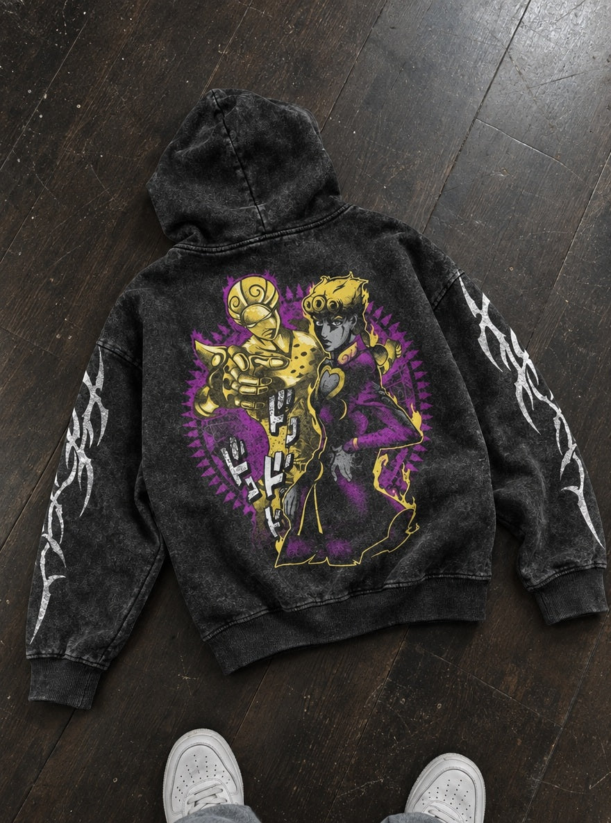 Giorno Gold Experience – Hoodie – flat-lay | JoJo