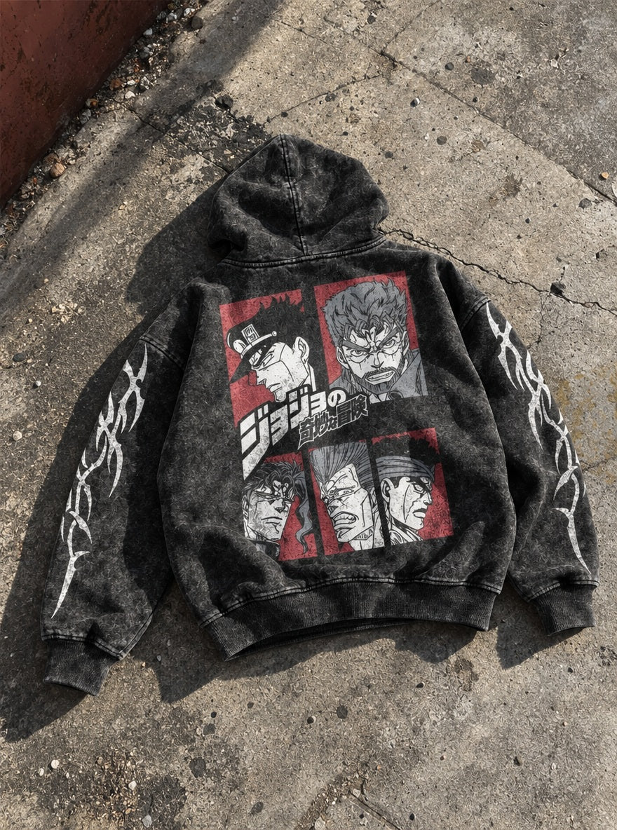 Crusader Portraits – Hoodie – flat-lay | JoJo