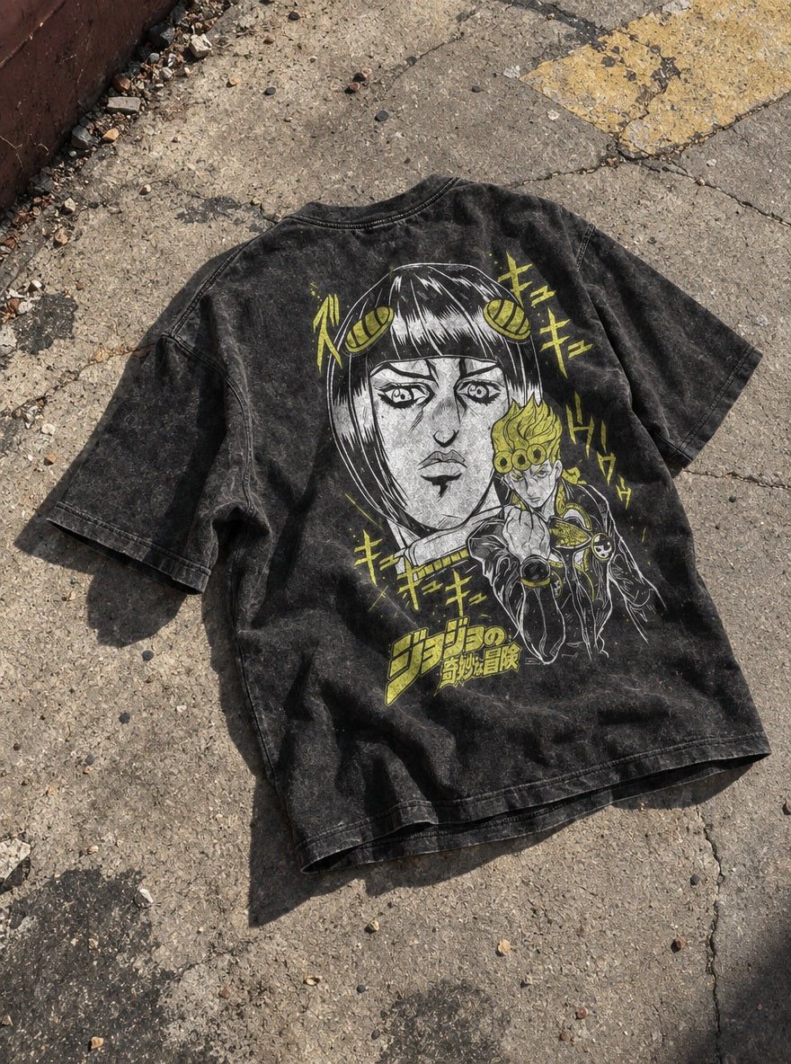 Bucciarati & Giorno – T-Shirt – flat-lay | JoJo