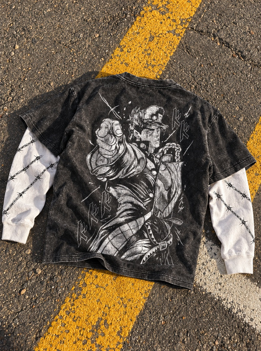 Jotaro Menacing – Double Sleeves – flat-lay | JoJo
