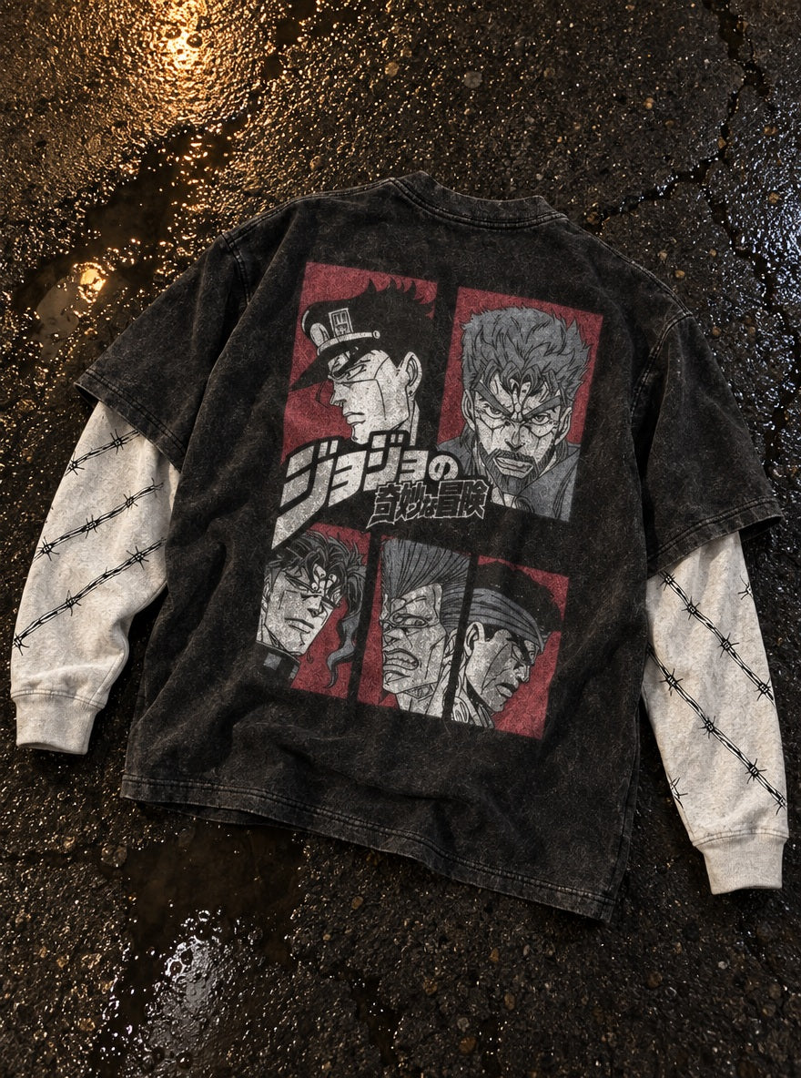 Crusader Portraits – Double Sleeves – flat-lay | JoJo