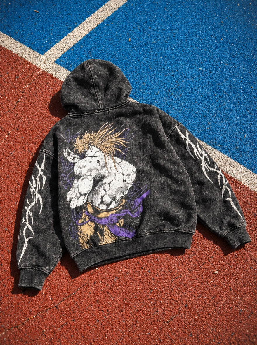 Dio Stance – Hoodie – flat-lay | JoJo