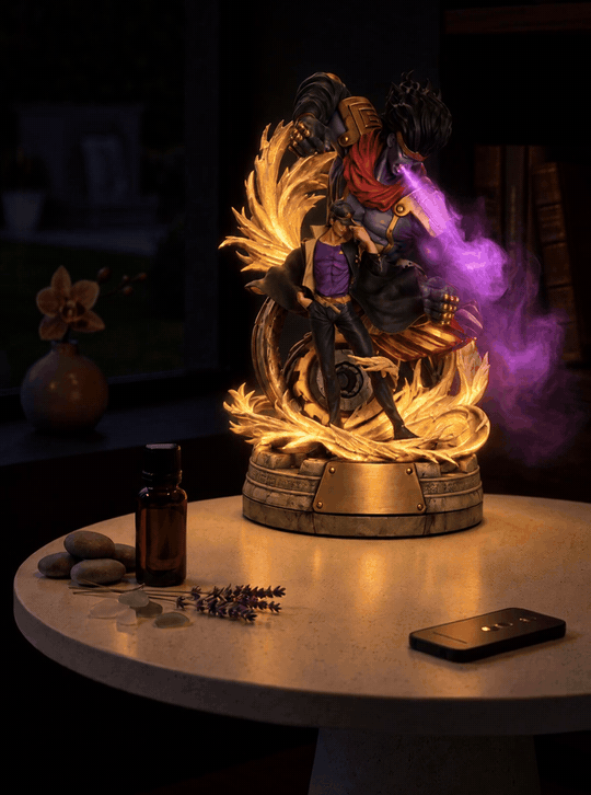 Jotaro and Star Platinum Mist Diffuser Figure – mist in a dark room (animated) | JoJo