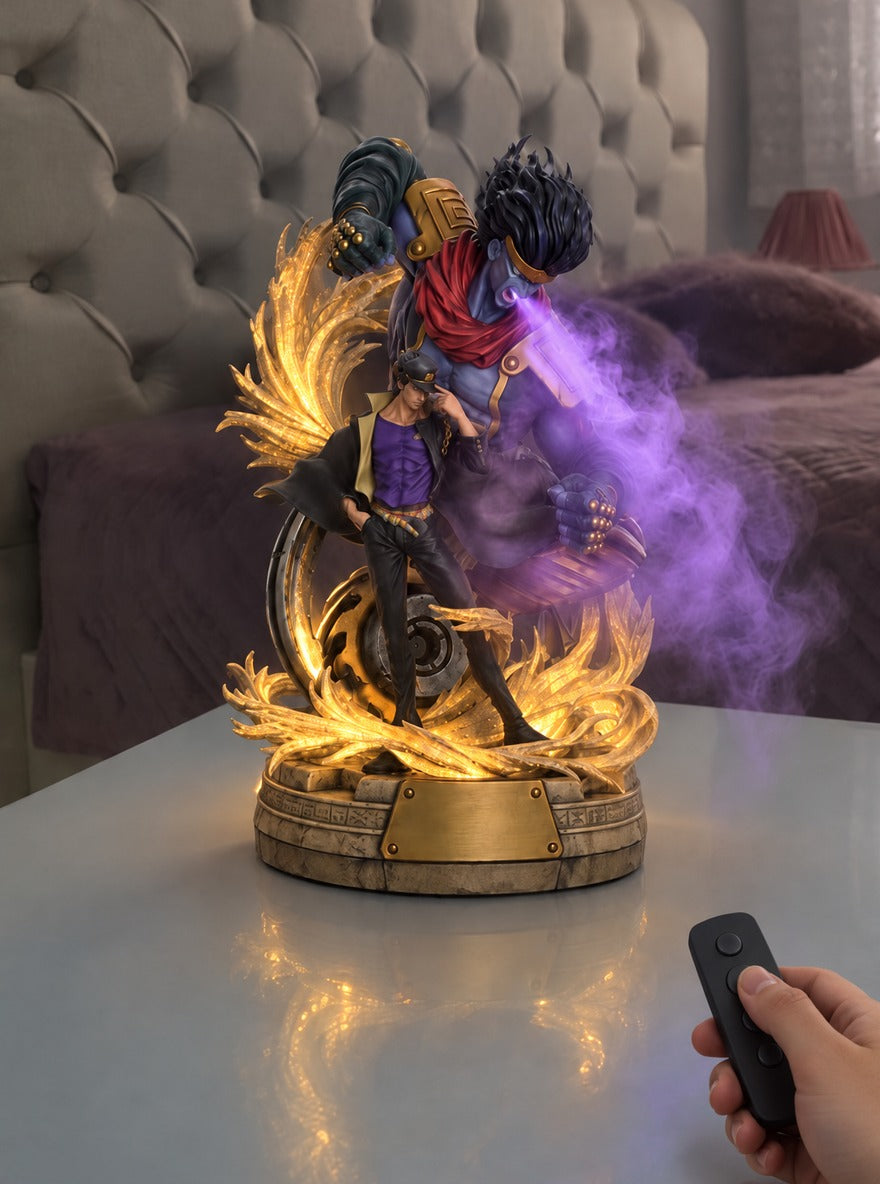 Jotaro and Star Platinum Mist Diffuser Figure – switching on with the remote | JoJo