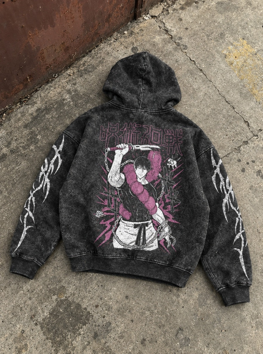 Toji Chain – Hoodie – flat-lay | Jujutsu Kaisen