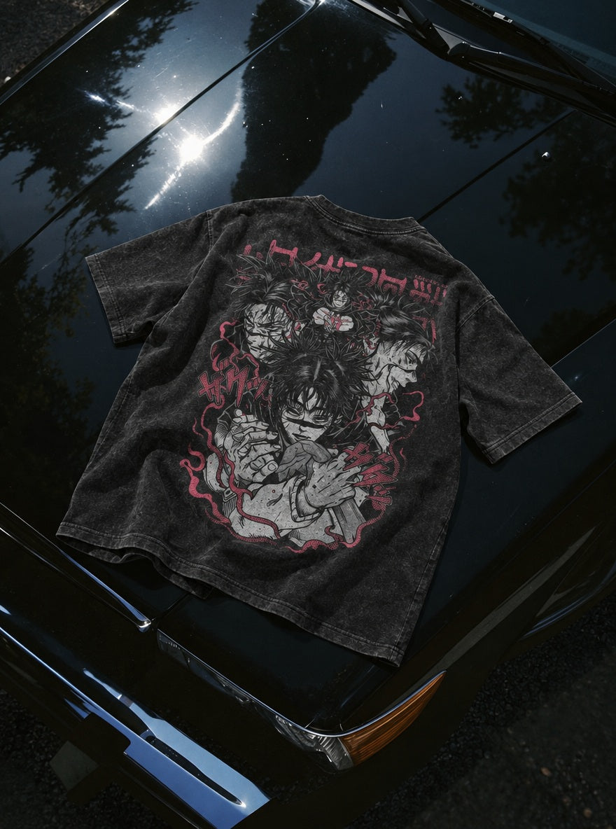 Choso Piercing Blood – T-Shirt – flat-lay | Jujutsu Kaisen