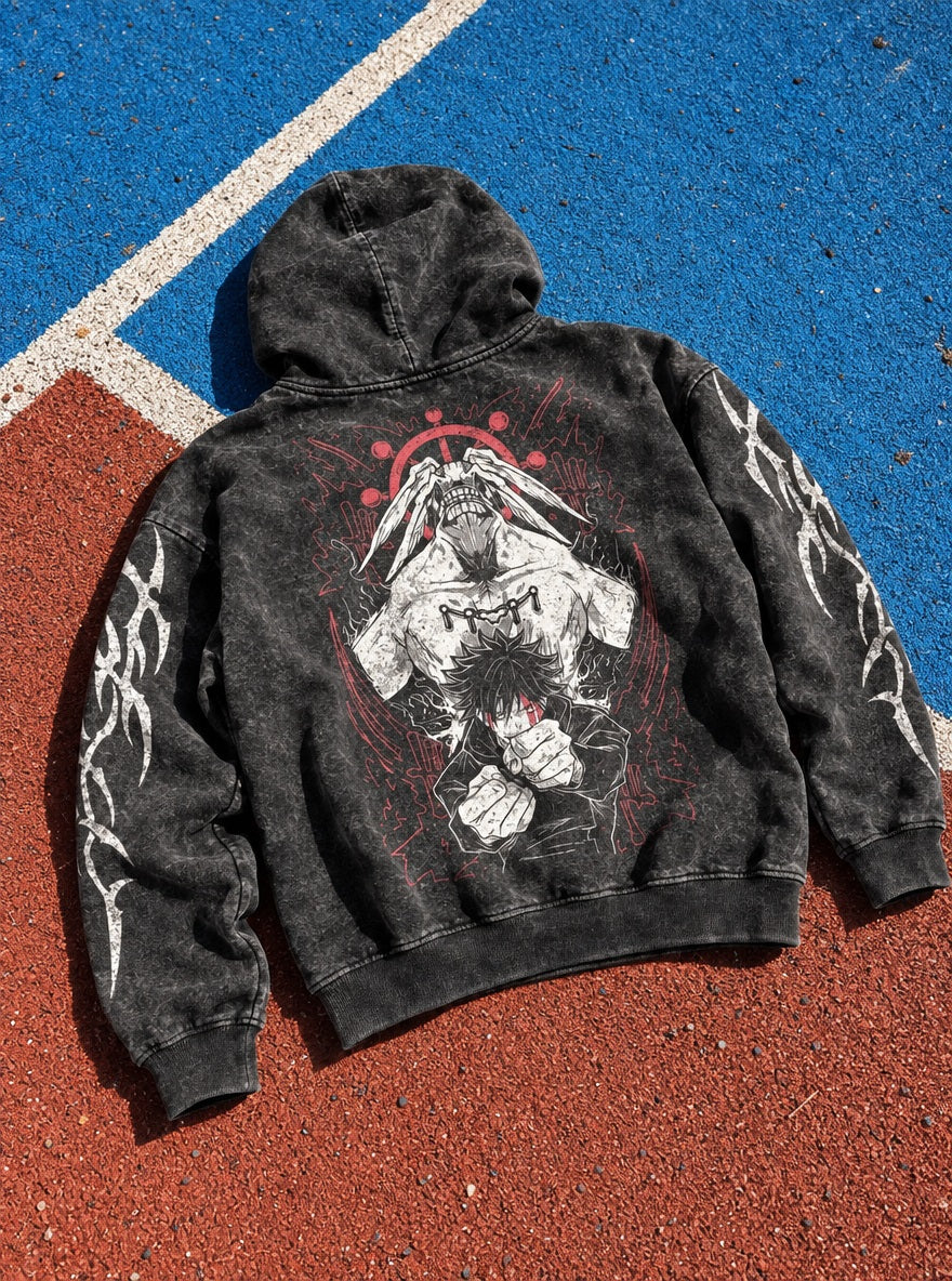 Mahoraga Summon – Hoodie – flat-lay | Jujutsu Kaisen