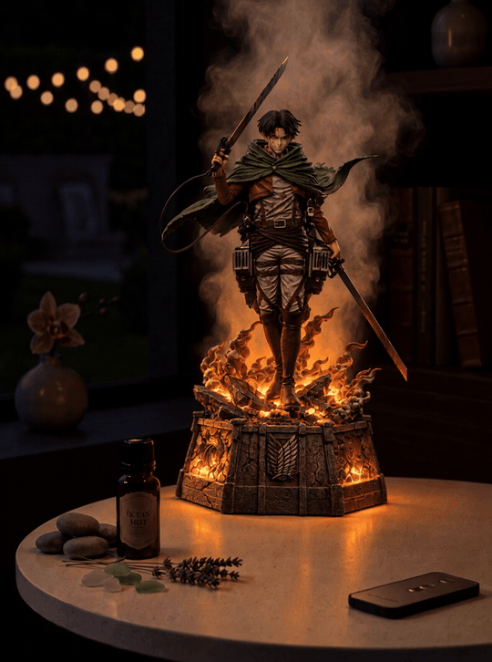 Levi Ackerman Mist Diffuser Figure – mist in a dark room (animated) | Attack on Titan