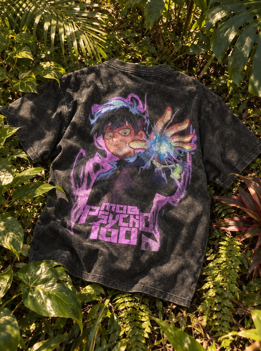 Mob Psychic Blast – T-Shirt – flat-lay | Mob Psycho 100