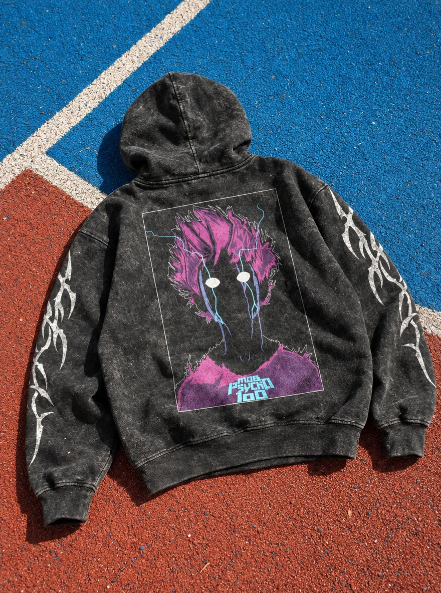Mob Overflow – Hoodie – flat-lay | Mob Psycho 100