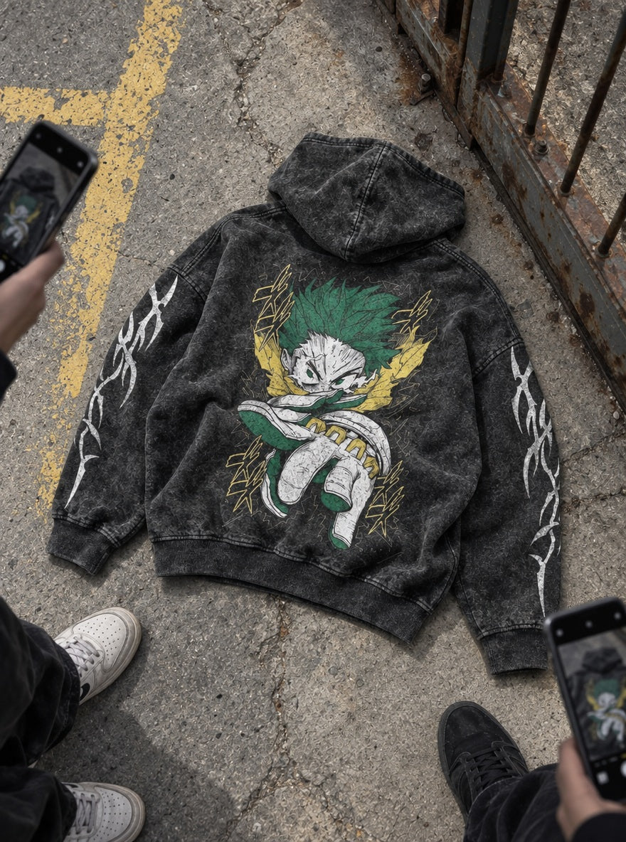 Deku Shoot Style – Hoodie – flat-lay | My Hero Academia