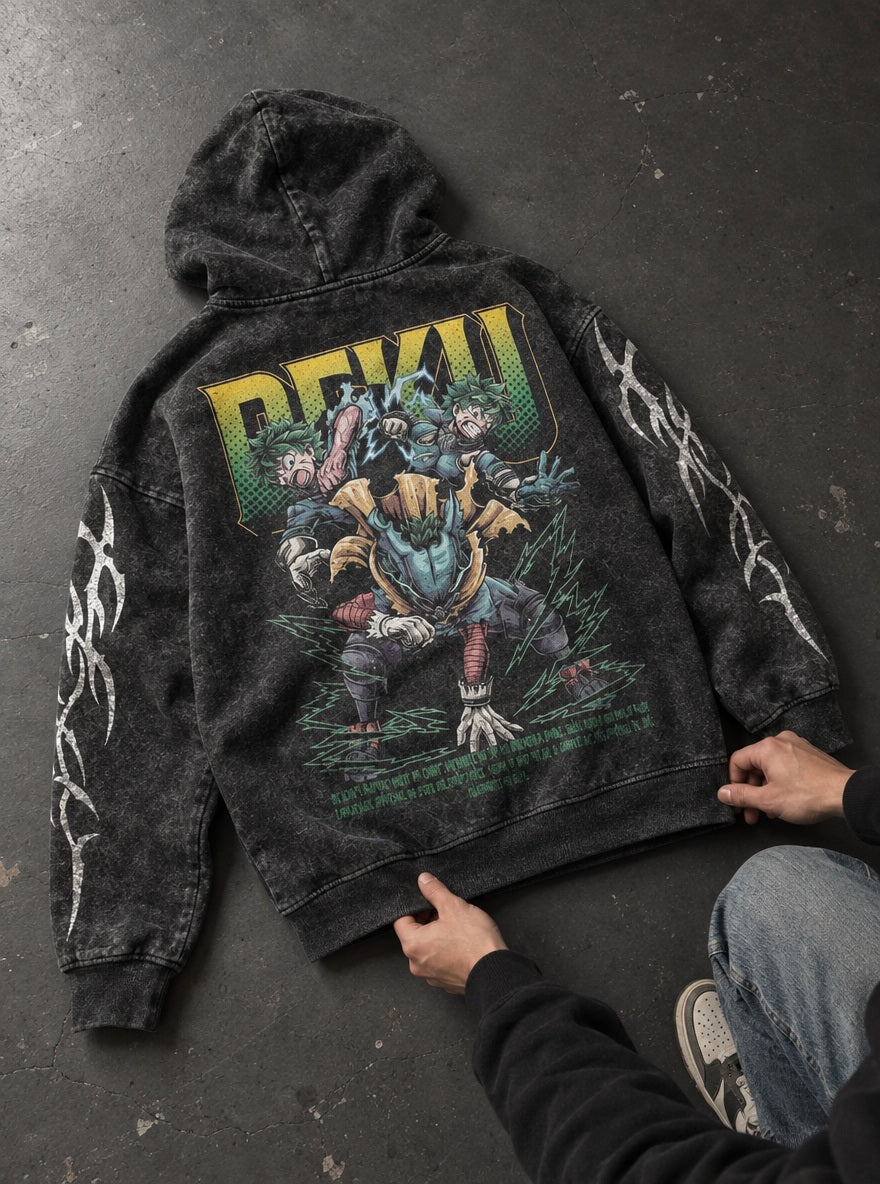 Deku's Resolve – Hoodie – flat-lay | My Hero Academia
