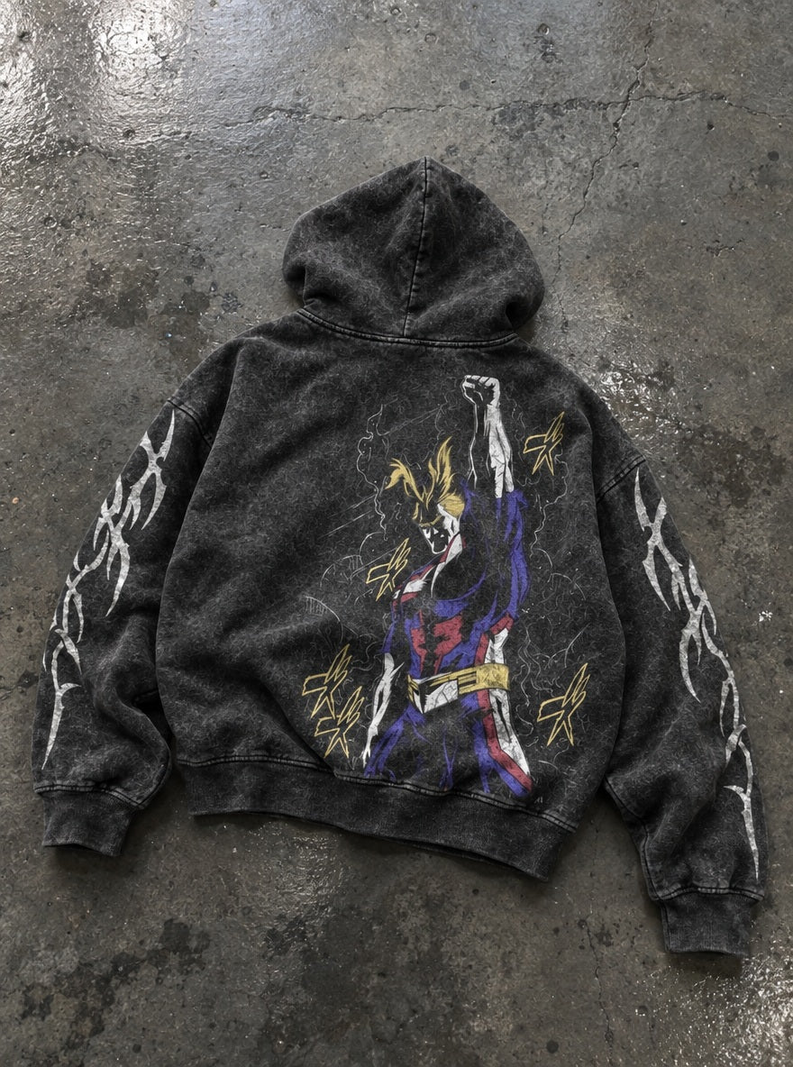 All Might Victory – Hoodie – flat-lay | My Hero Academia