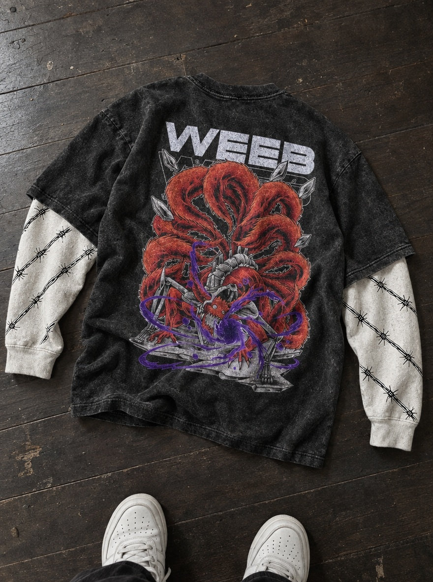 Kurama Unleashed – Double Sleeves – flat-lay | Naruto