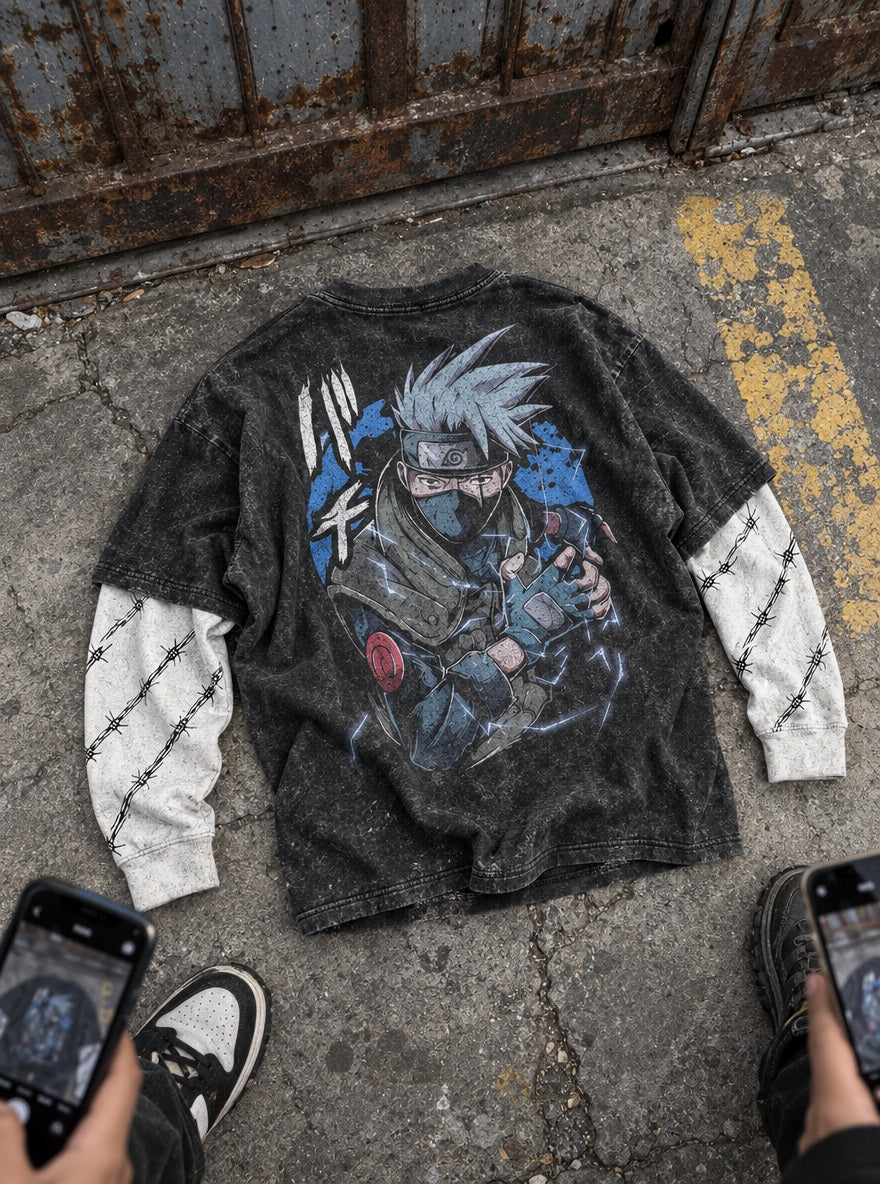 Kakashi Chidori – Double Sleeves – flat-lay | Naruto
