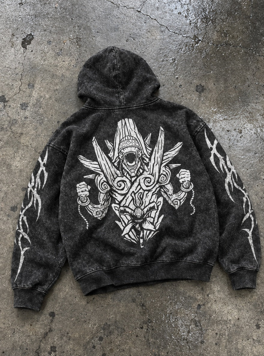 Demonic Statue – Hoodie – flat-lay | Naruto