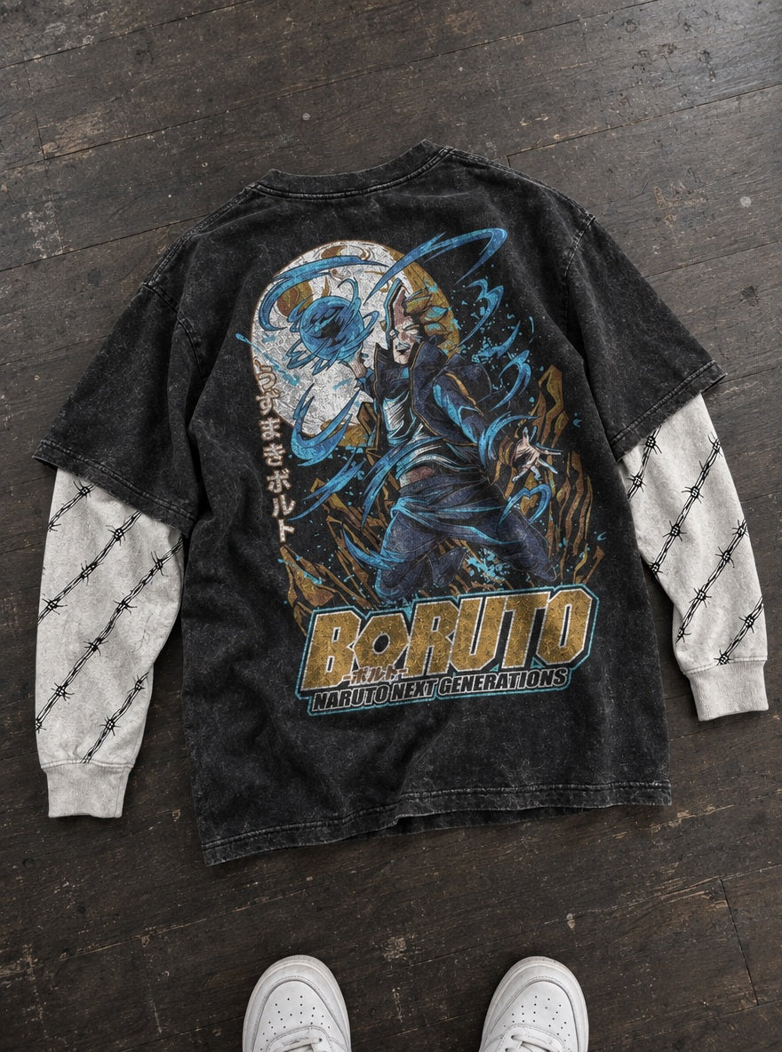 Boruto Rasengan – Double Sleeves – flat-lay | Naruto