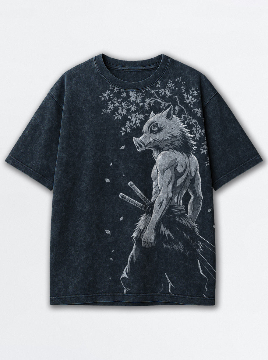 Wild Boar – Navy Blue T-Shirt – mockup | Demon Slayer