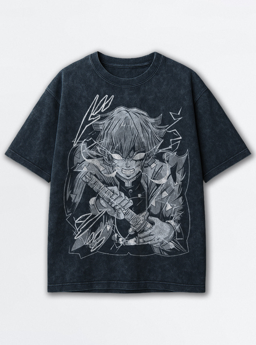 Zenitsu Fury – Navy Blue T-Shirt – mockup | Demon Slayer