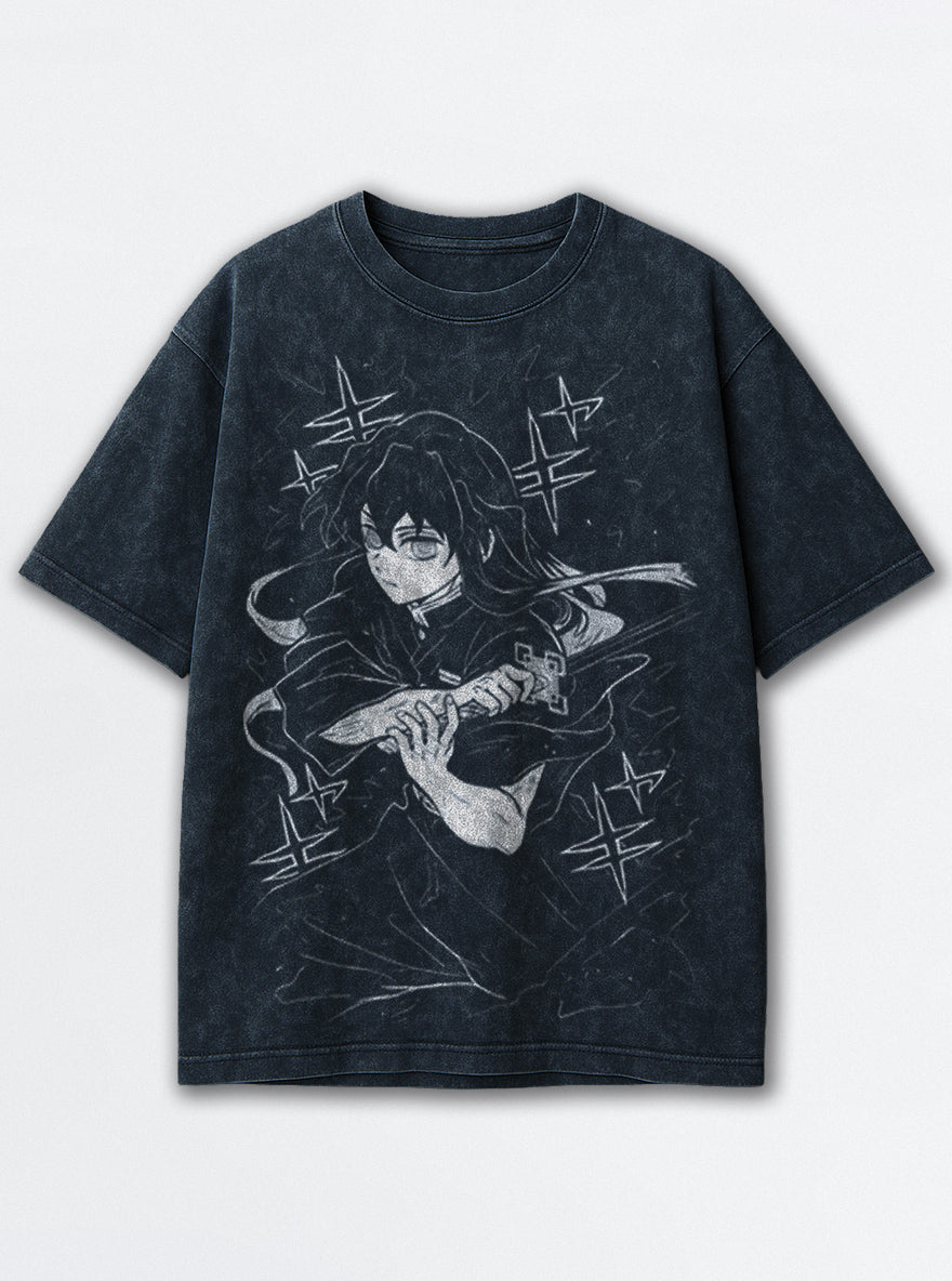 Muichiro Blade – Navy Blue T-Shirt – mockup | Demon Slayer
