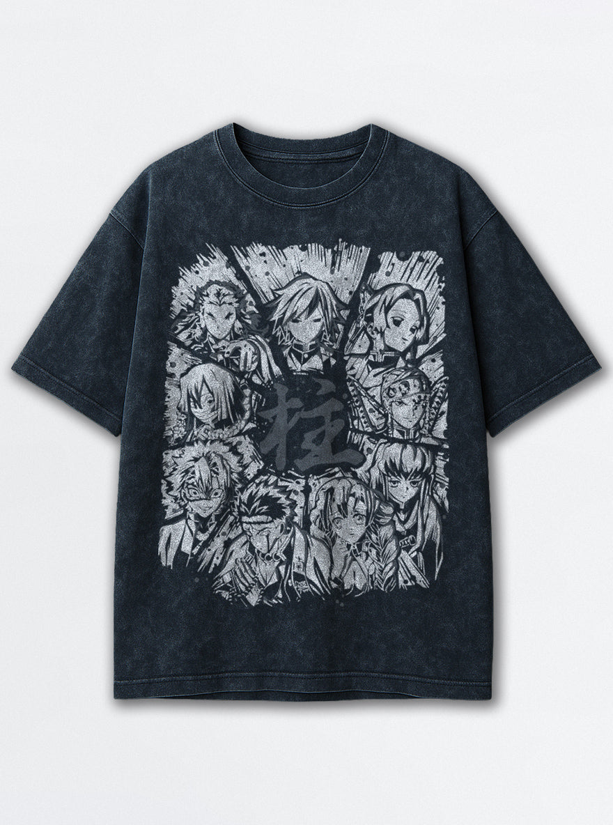Hashira Group – Navy Blue T-Shirt – mockup | Demon Slayer