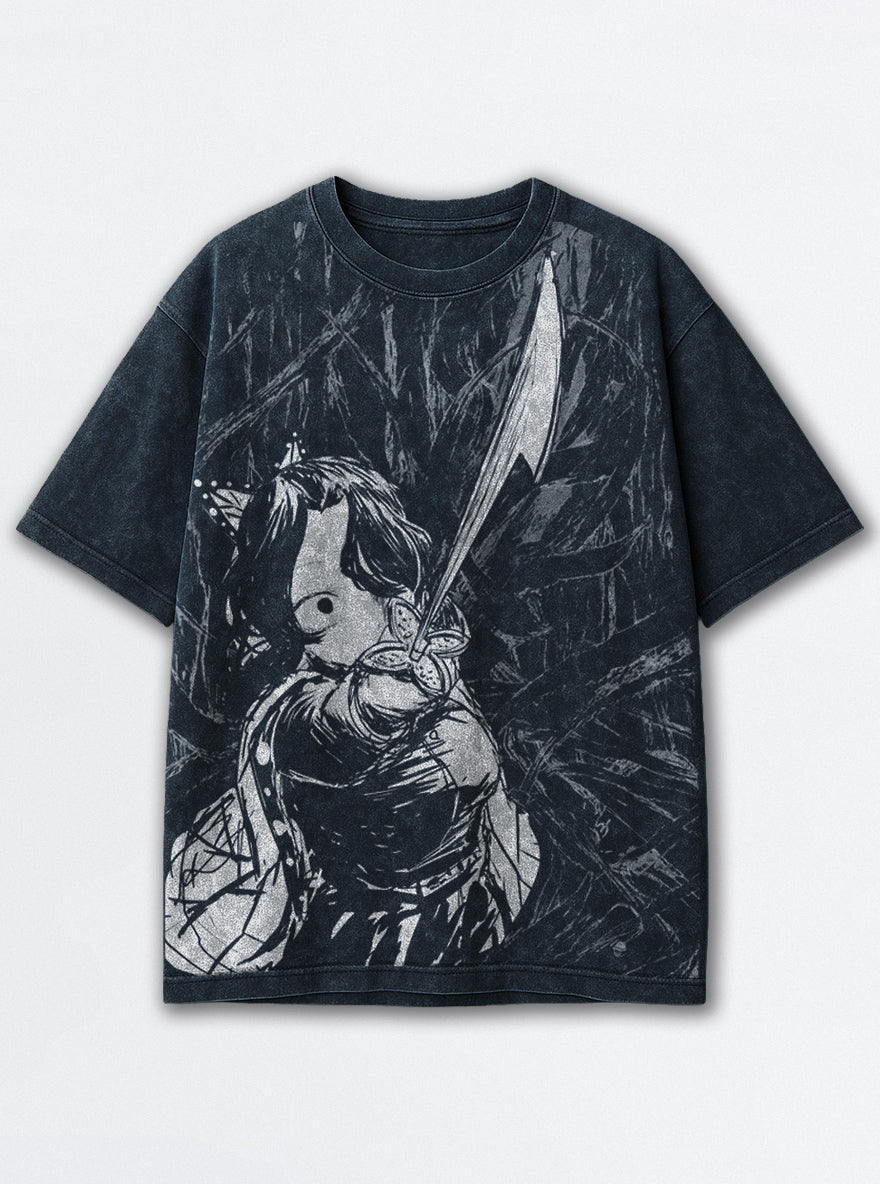 Ink Slash – Navy Blue T-Shirt – mockup | Demon Slayer