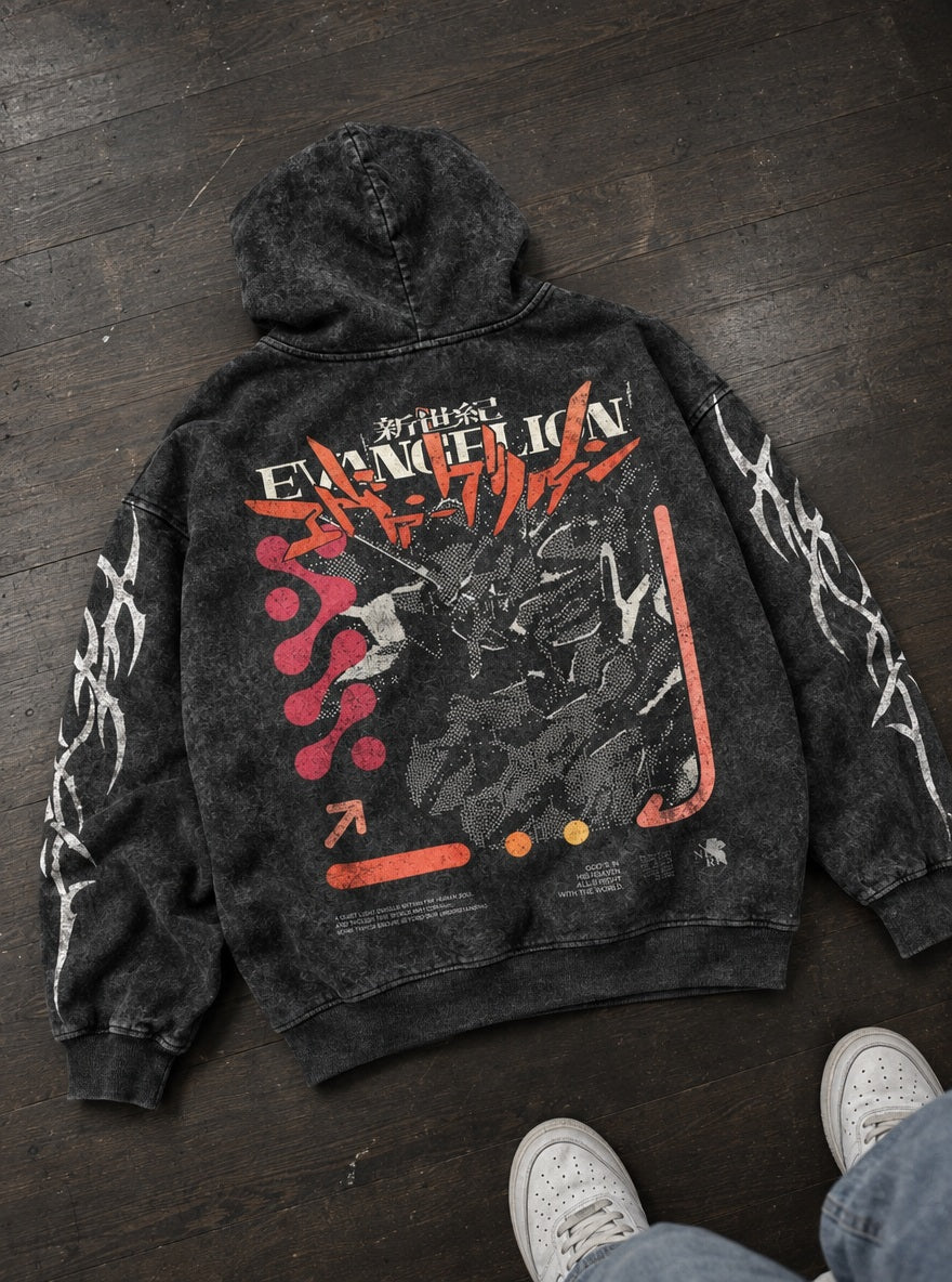 Nerv Motto – Hoodie – flat-lay | Neon Genesis Evangelion