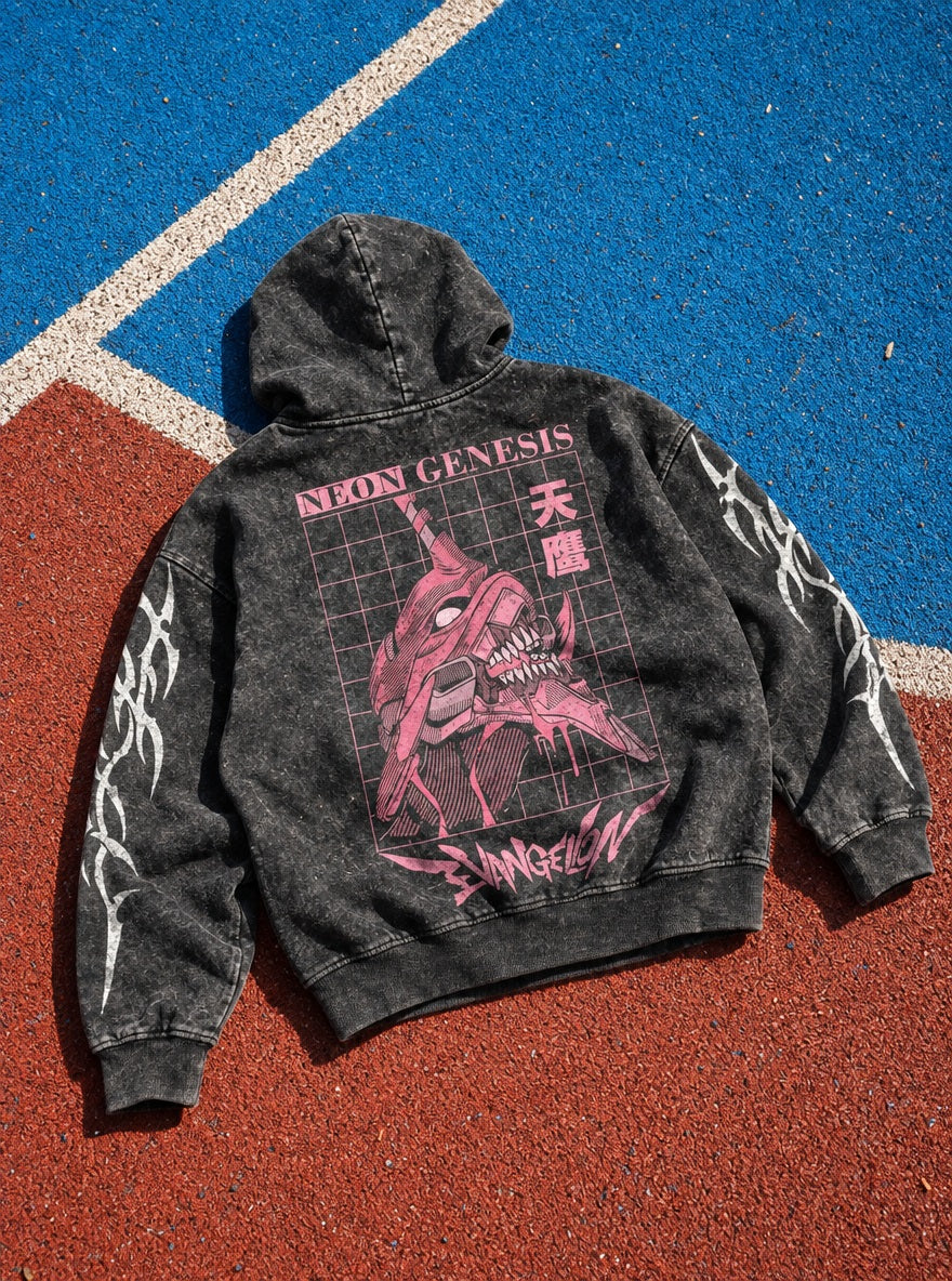 Unit-01 Berserk – Hoodie – flat-lay | Neon Genesis Evangelion