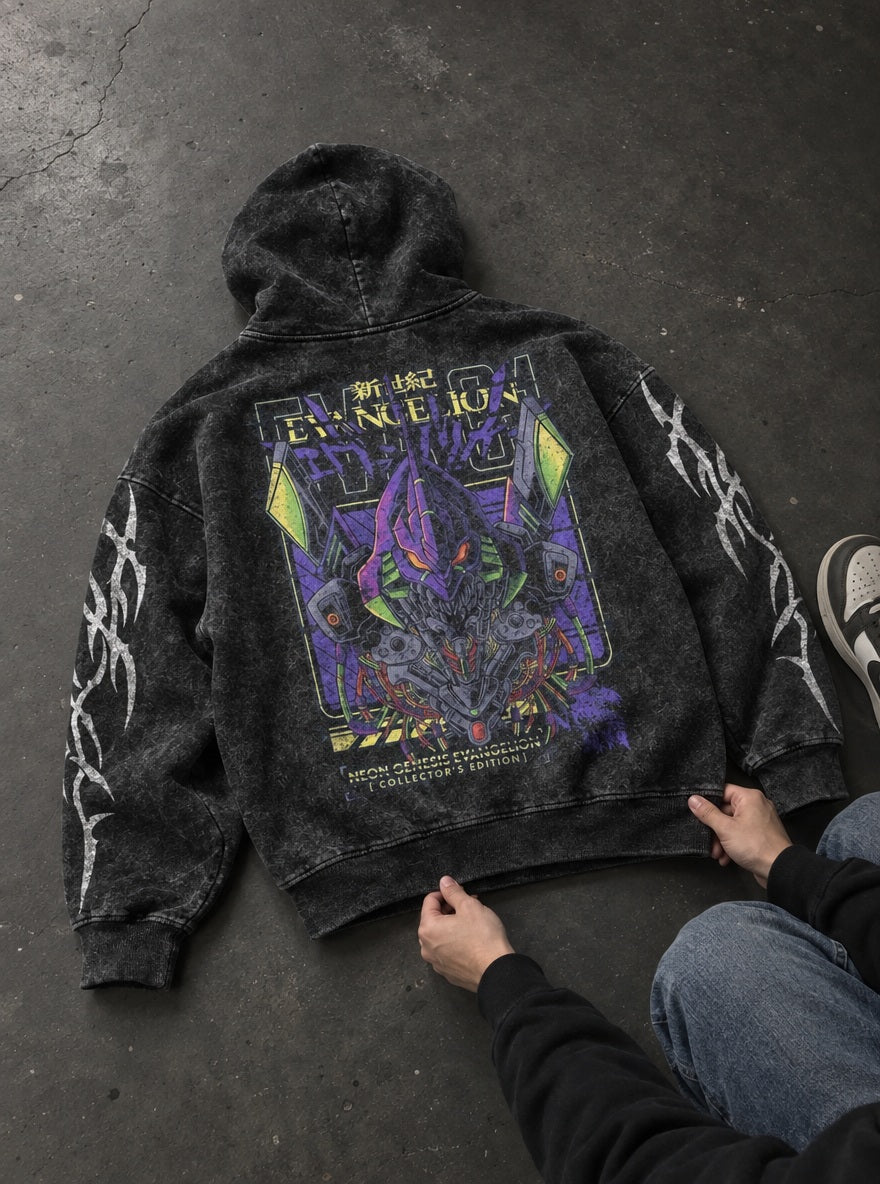 Unit-01 Collector's Edition – Hoodie – flat-lay | Neon Genesis Evangelion