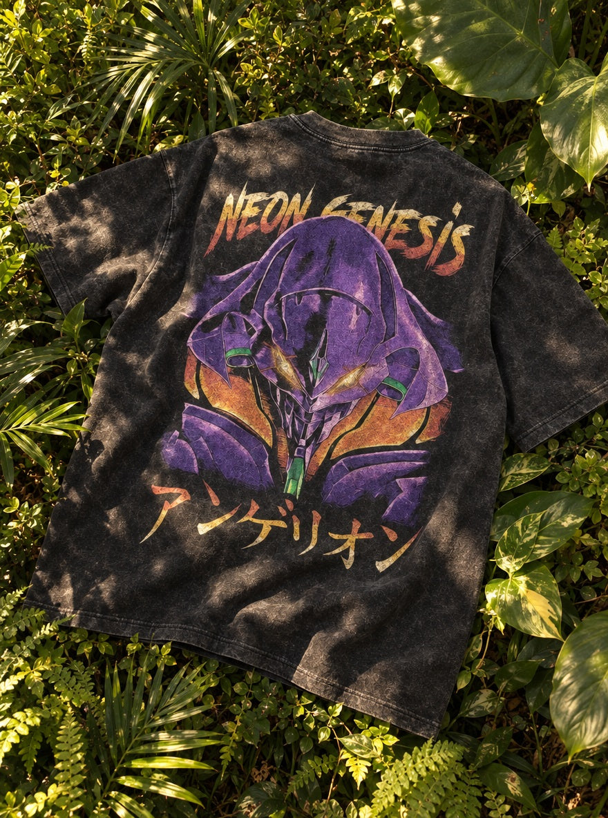 Unit-01 Glare – T-Shirt – flat-lay | Neon Genesis Evangelion
