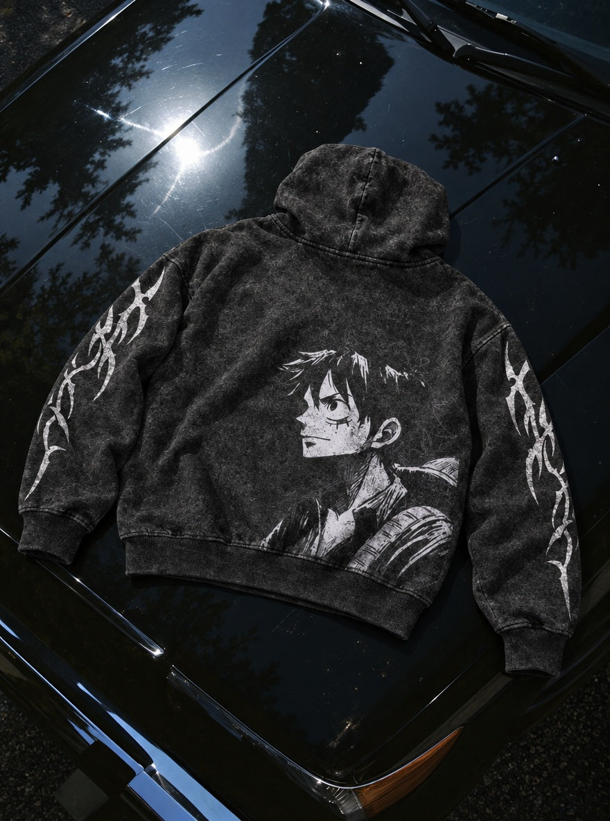 Luffy Profile – Hoodie – flat-lay | One Piece