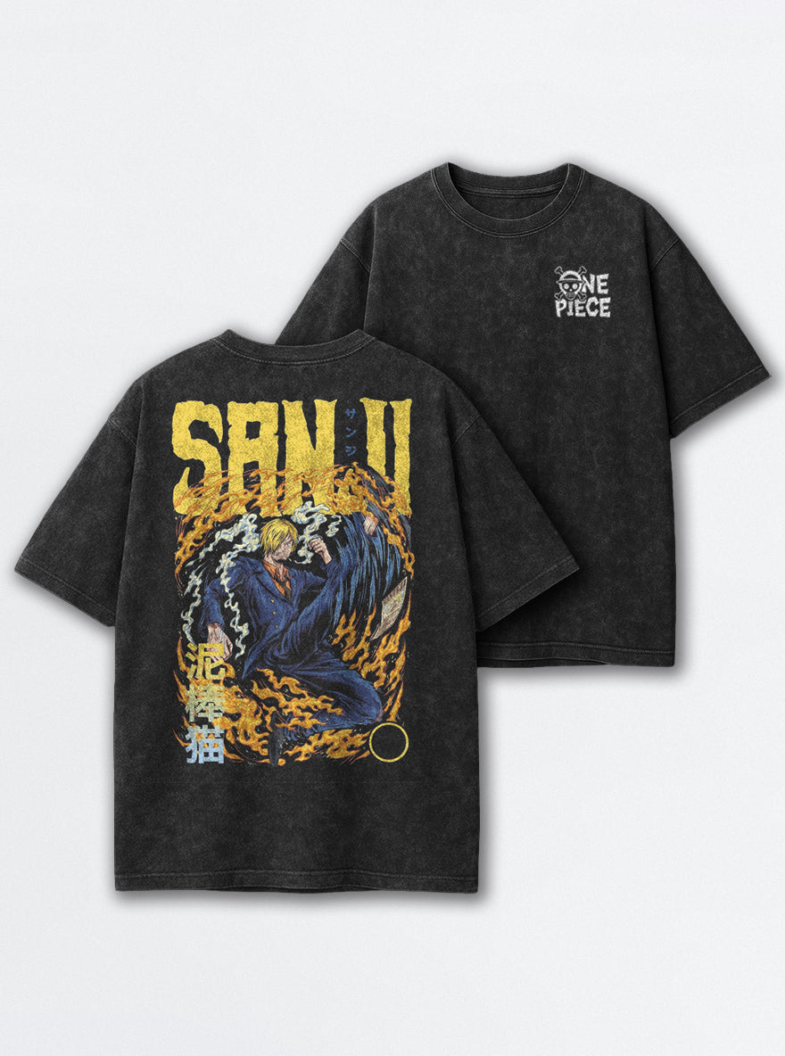 Sanji Fire Kick – T-Shirt – mockup | One Piece