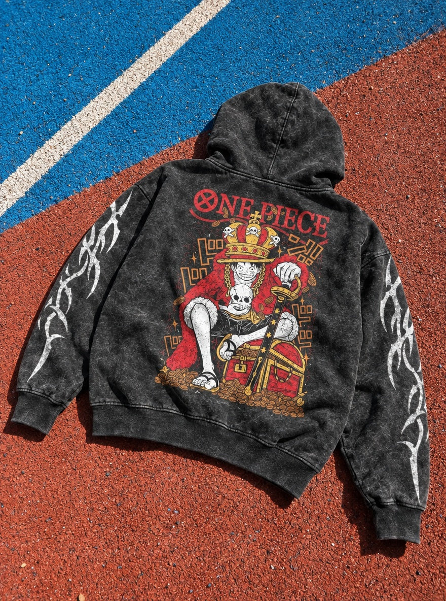 Pirate King Luffy – Hoodie – flat-lay | One Piece