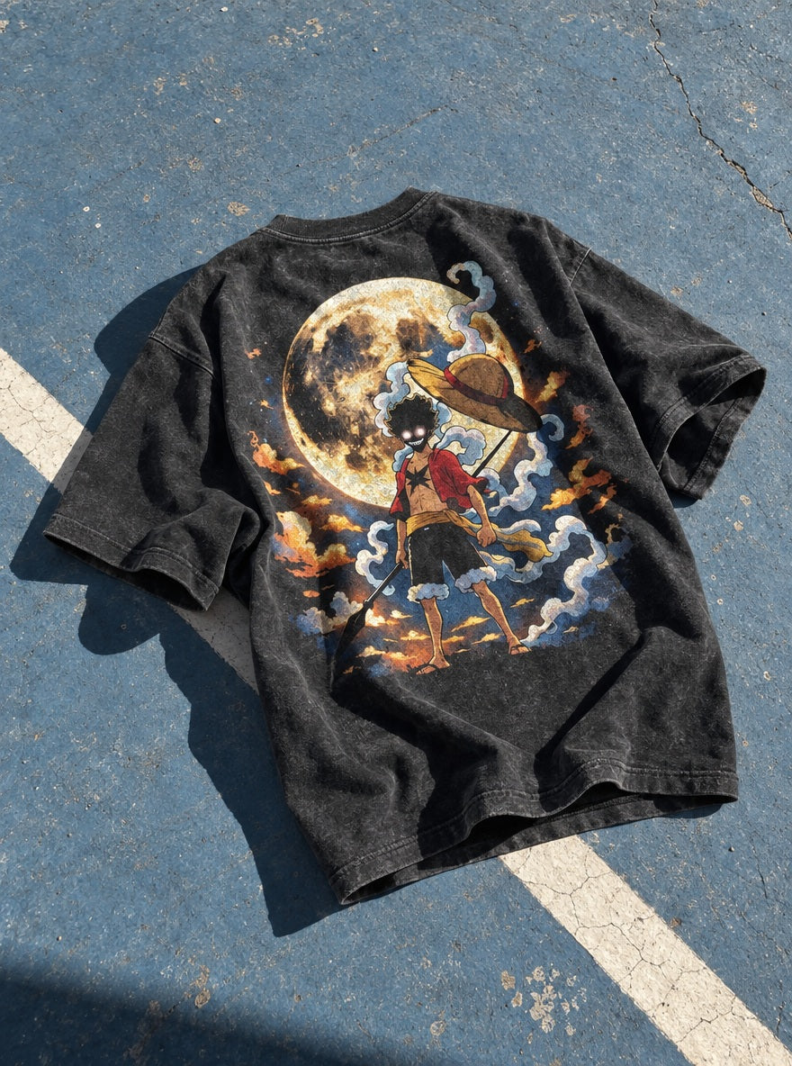 Luffy Full Moon – T-Shirt – flat-lay | One Piece