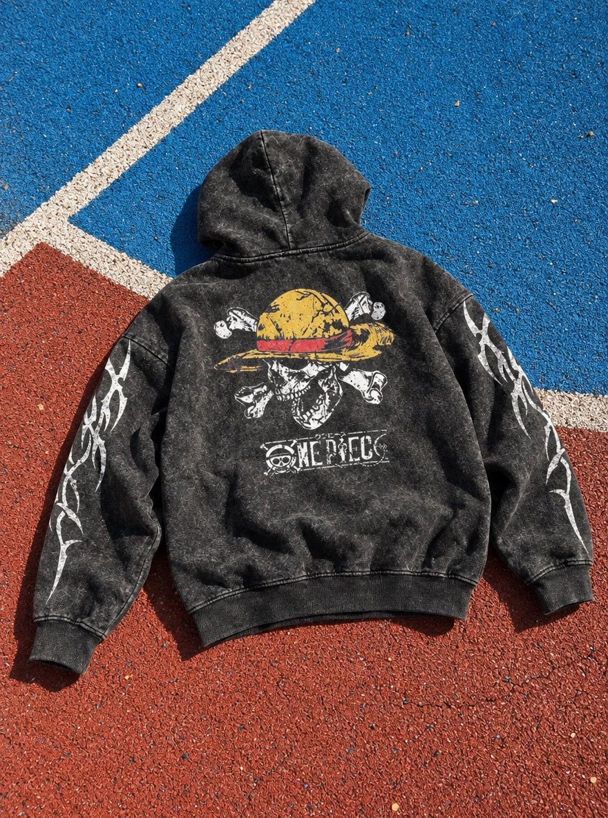 Straw Hat Jolly Roger – Hoodie – flat-lay | One Piece