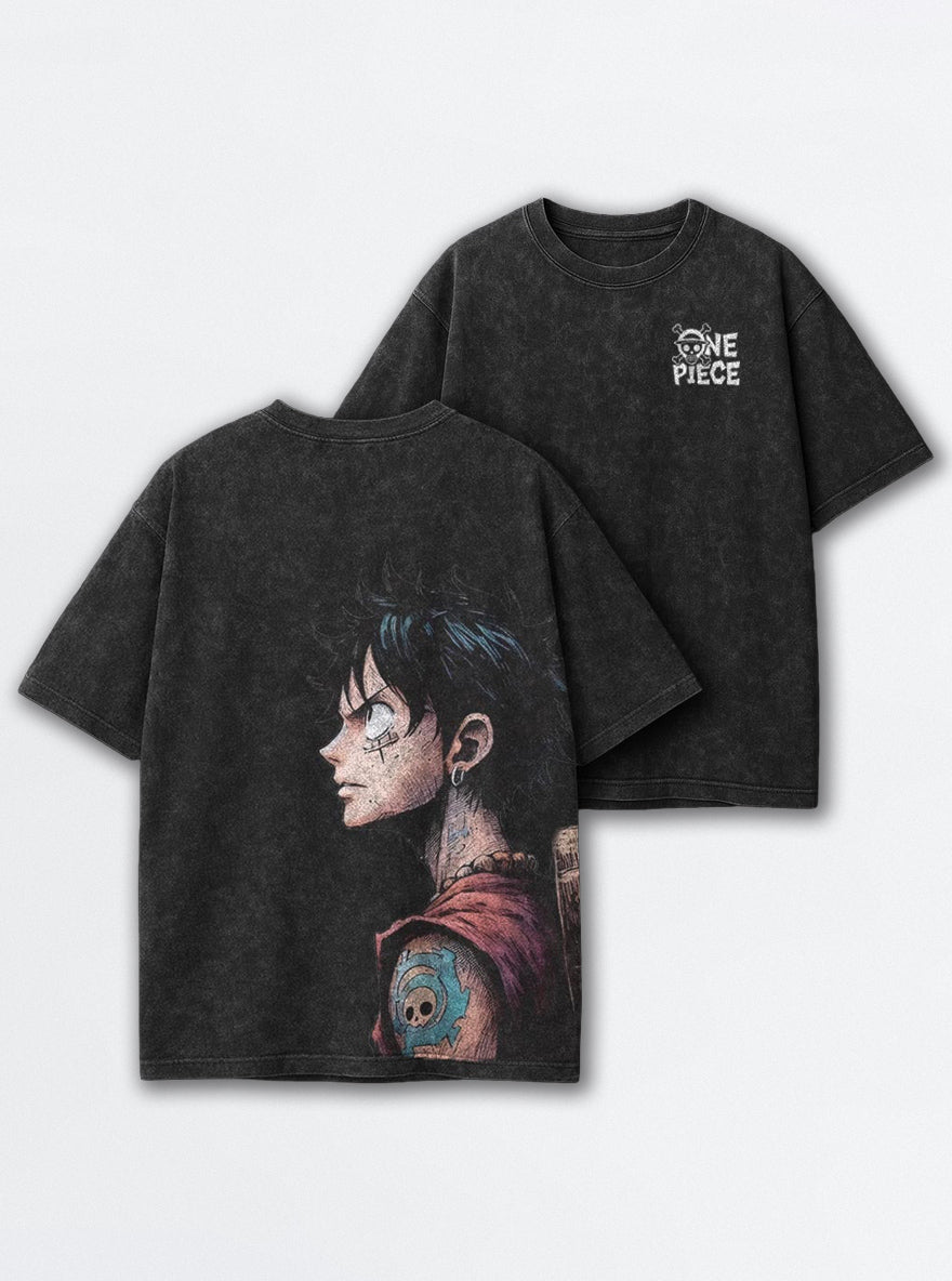 Tattooed Luffy – T-Shirt – mockup | One Piece