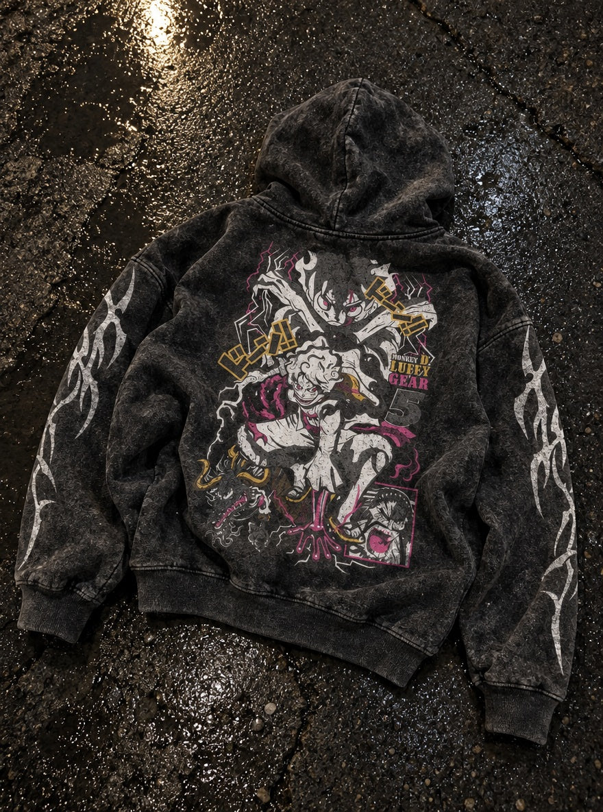 Luffy vs Kaido – Hoodie – flat-lay | One Piece