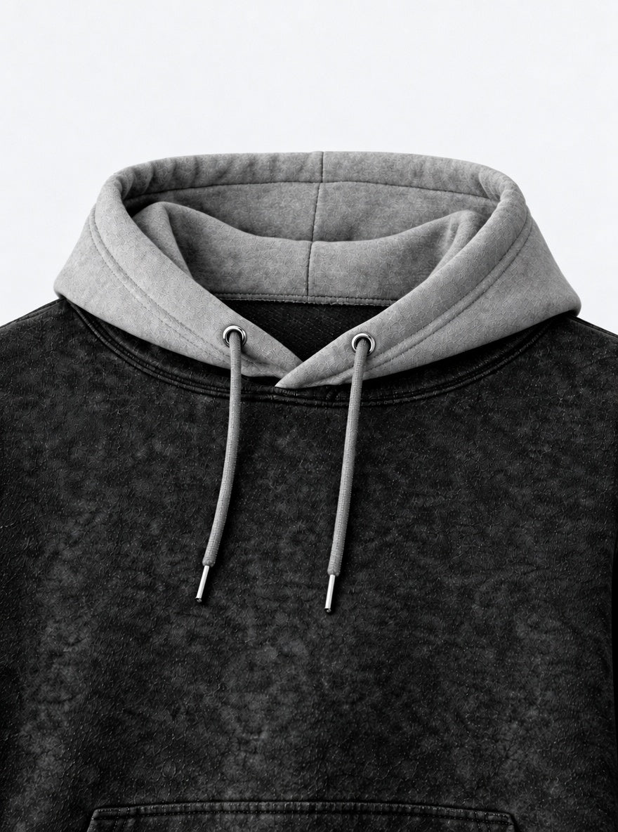 Gyomei Himejima – Black & Grey Hoodie – hood close-up | Demon Slayer