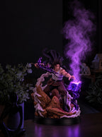 Yami Sukehiro Dark Magic Mist Diffuser Figure – lit with mist in a room at night | Black Clover
