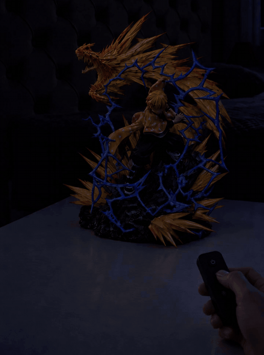 Zenitsu Thunder Dragon Mist Diffuser Figure – switching on with the remote, light and mist (animated) | Demon Slayer