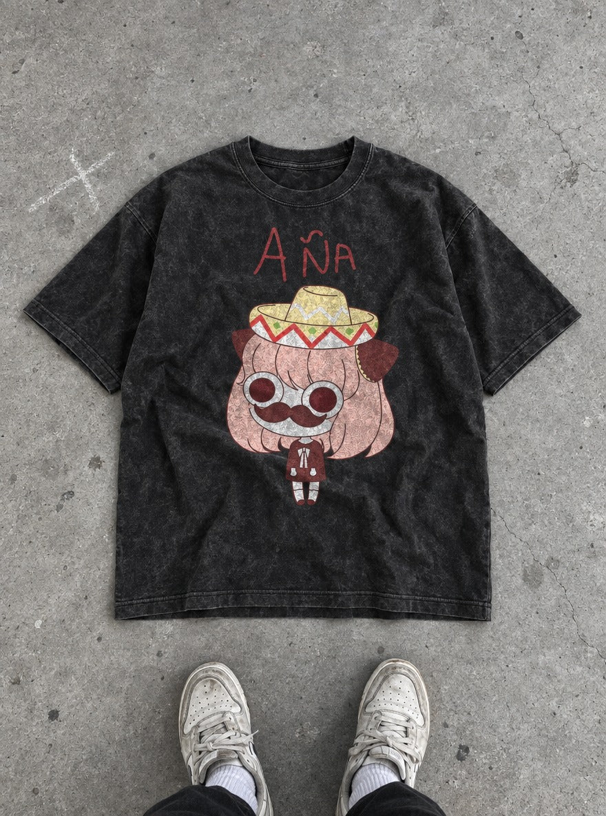 A A – Black Acid Wash Tee – flat-lay | Meme Tees