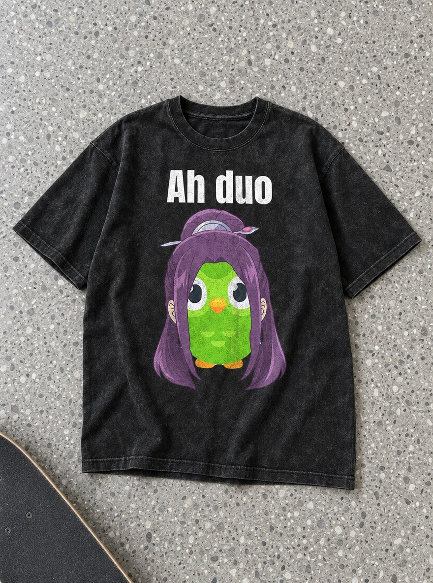 Ah Duo – Black Acid Wash Tee – flat-lay | Apothecary Diaries