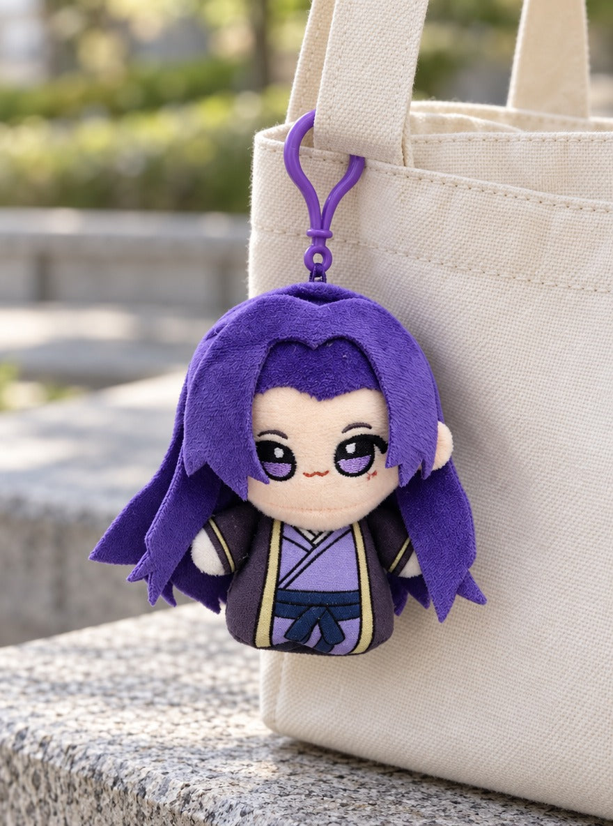 Jinshi & Maomao Plush Keychains – Jinshi – Lavender – on a tote bag | Apothecary Diaries