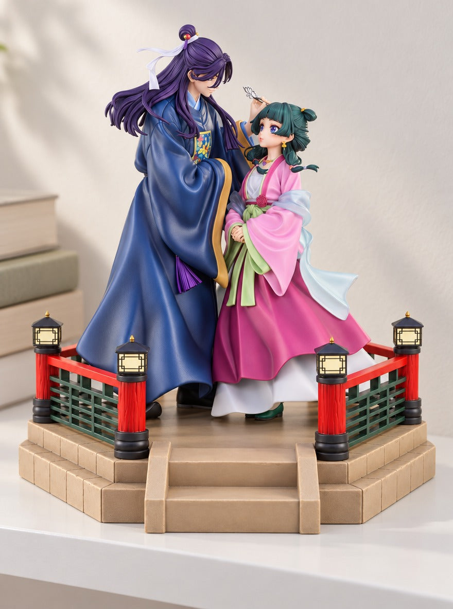 Jinshi & Maomao Shrine Figure – on a display shelf | Apothecary Diaries