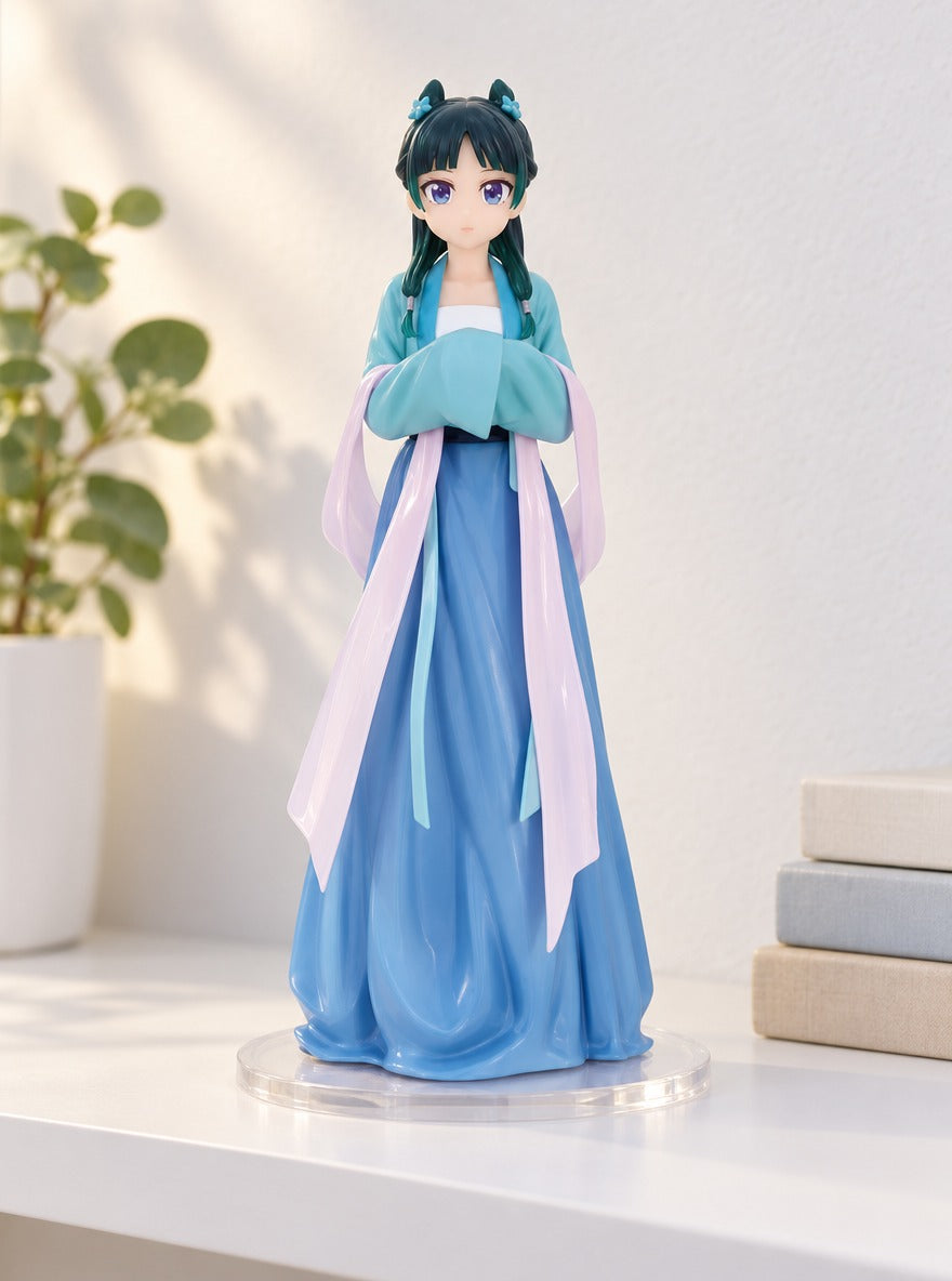 Maomao Blue Hanfu Figure – on a display shelf | Apothecary Diaries